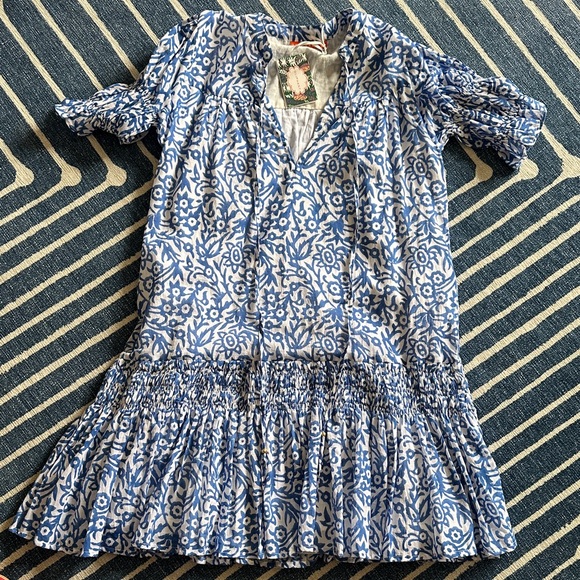 NWT Oliphant Smock Dropped Mini in Cypress Blue - Picture 2 of 6